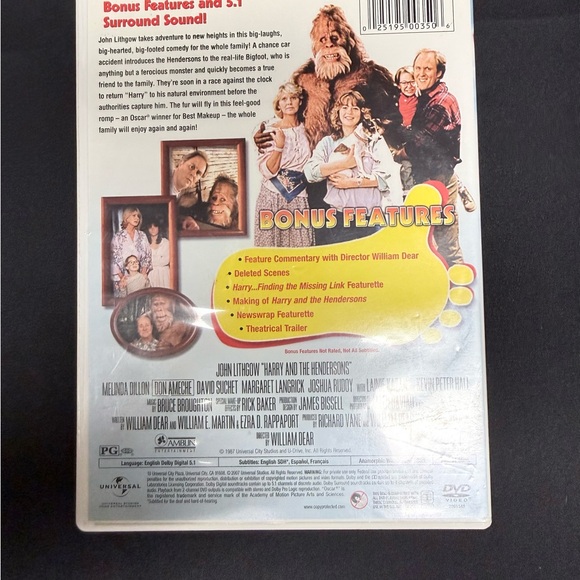 Classic ‘Harry and the Hendersons’ Special Edition DVD - Picture 2 of 3